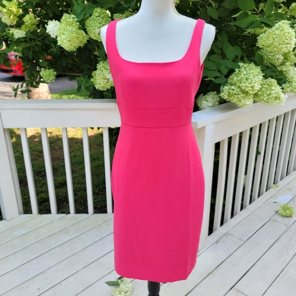 J Crew Sheath Dress Stretch Crepe Hot Pink - Picture 8 of 8